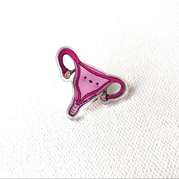 Uterus anatomy pin, Fresh Crayons acrylic pin - Picture 3 of 5
